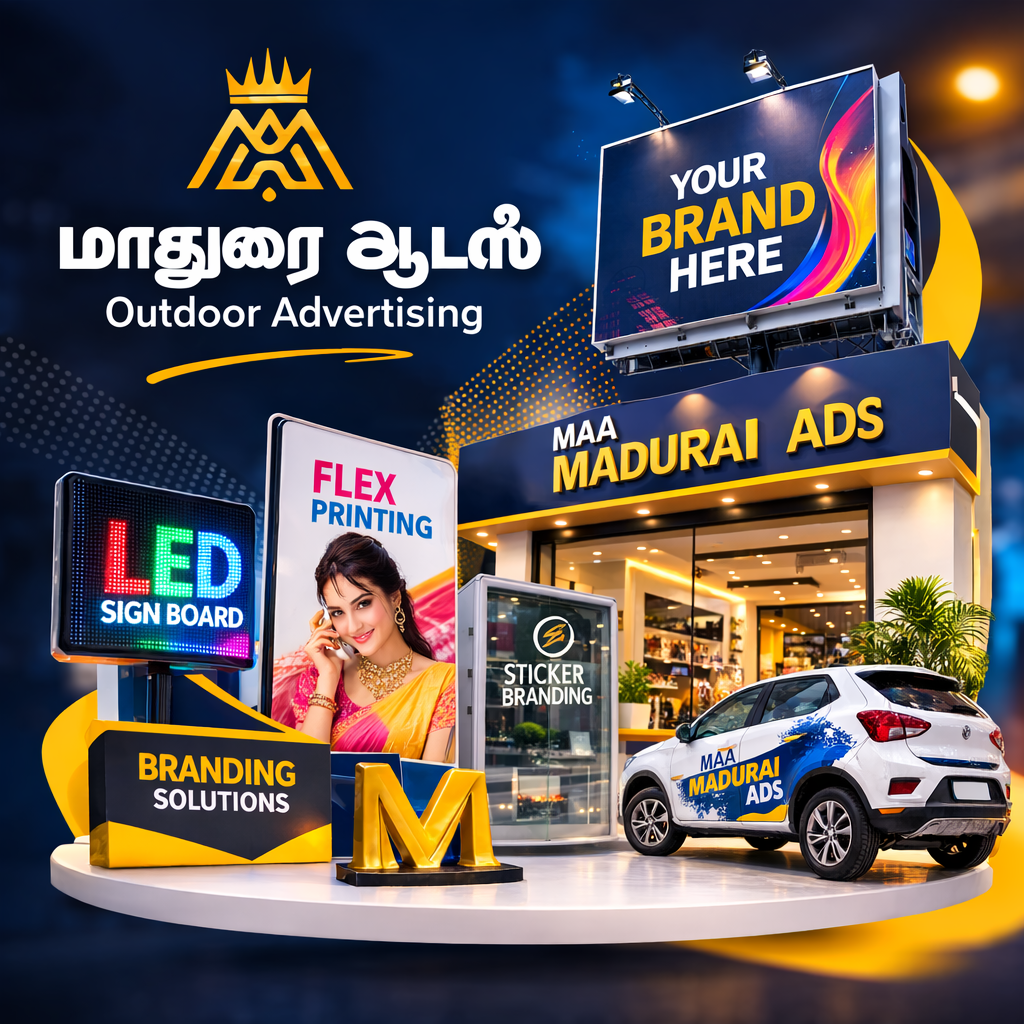 Outdoor advertising board in Madurai